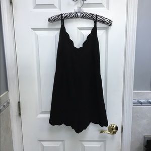 Black scalloped romper